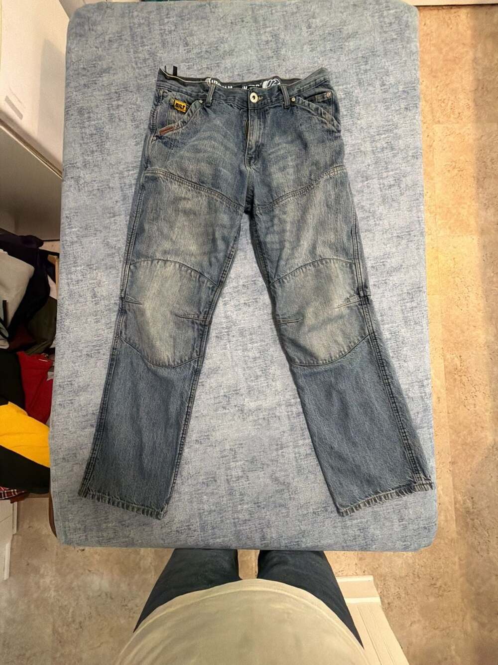 BILT Iron Workers Jeans Size 34 Blue Protective Lining Motorcycle Denim